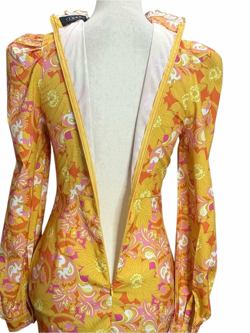 Cider Dress XS Retro Floral Paisley Ruffle Mini - Picture 7 of 9
